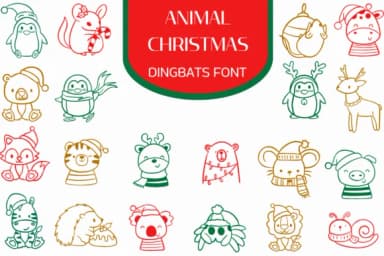 Animal Christmas by Heartcraft Atelier — Dingbats Font — thumbnail 1