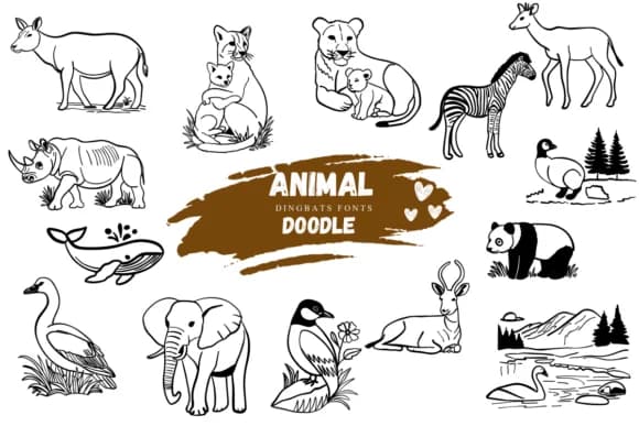 Animal Doodle by Suphitchaya — Dingbats Font