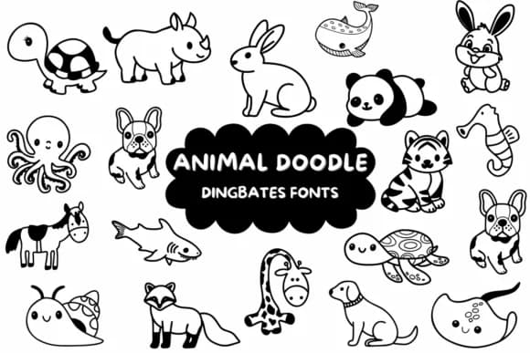 Animal Doodle by Natchuta — Dingbats Font