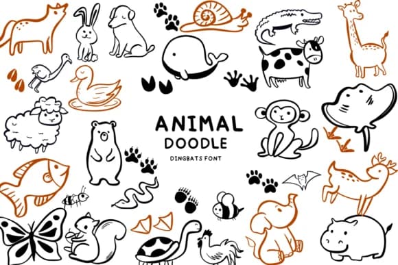 Animal Doodle by Bee piyanuch — Dingbats Font