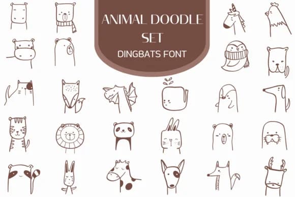 Animal Doodle Set by Heartcraft Atelier — Dingbats Font