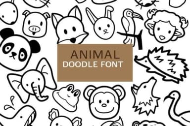 Animal Doodle by digitalplannerland — Dingbats Font — thumbnail 1