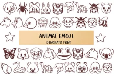 Animal Emoji by Nongyao — Dingbats Font — thumbnail 1