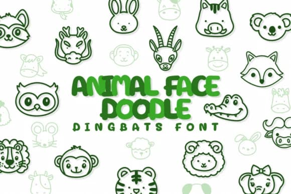 Animal Face Doodle by Chonada — Dingbats Font
