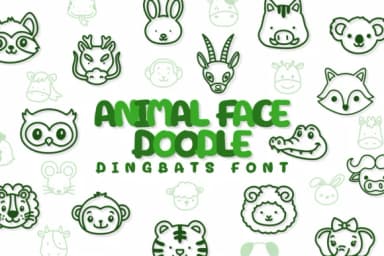 Animal Face Doodle by Chonada — Dingbats Font — thumbnail 1