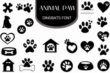 Animal Paw by Heartcraft Atelier — Dingbats Font — thumbnail 1