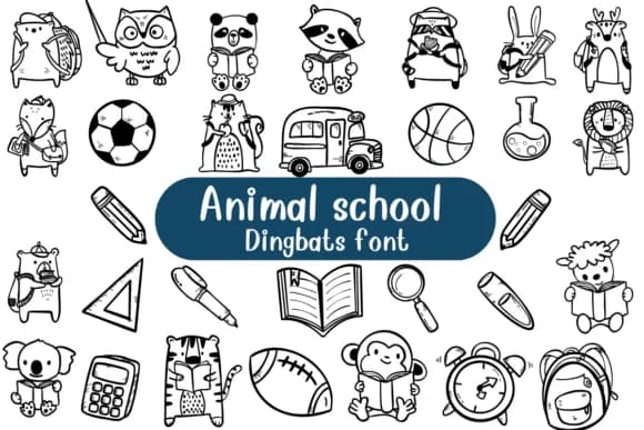 Animal School by Nongyao — Dingbats Font