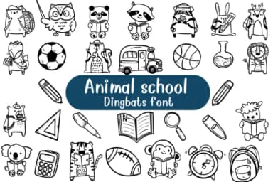 Animal School by Nongyao — Dingbats Font — thumbnail 1
