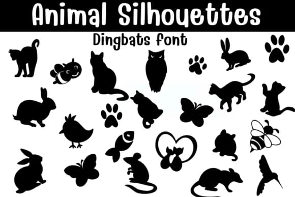 Animal Silhouettes by Sontaya — Dingbats Font