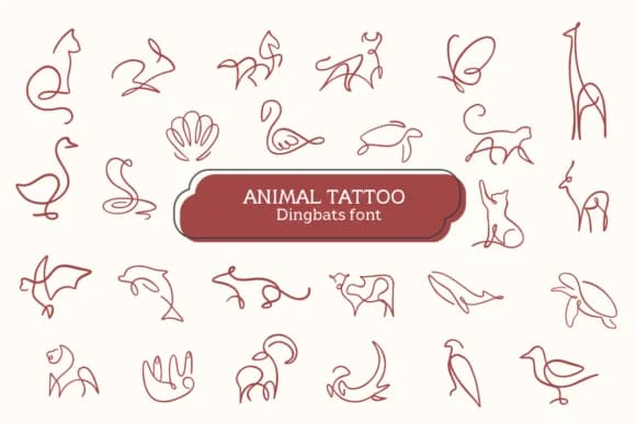 Animal Tattoo by Apiwat Type — Dingbats Font