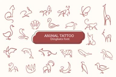 Animal Tattoo by Apiwat Type — Dingbats Font — thumbnail 1