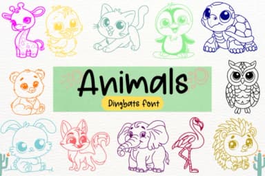 Animals by Petal Pixels — Dingbats Font — thumbnail 1