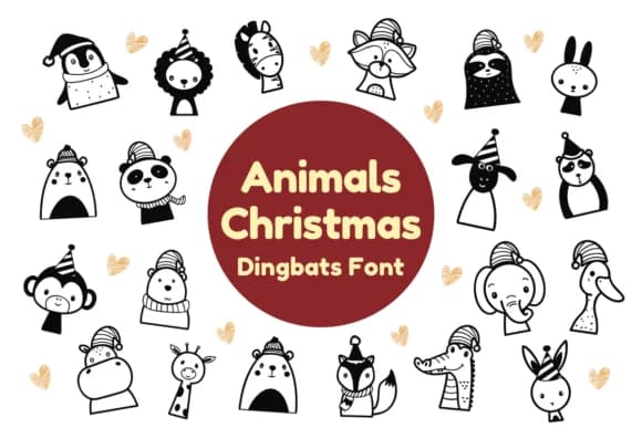 Animals Christmas by Nun Sukhwan — Dingbats Font