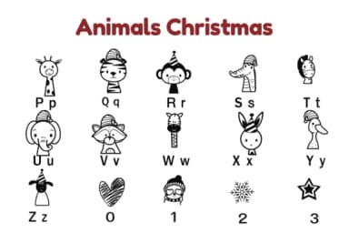 Animals Christmas by Nun Sukhwan — Dingbats Font — thumbnail 3