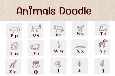 Animals Doodle by Ketsarin — Dingbats Font — thumbnail 3