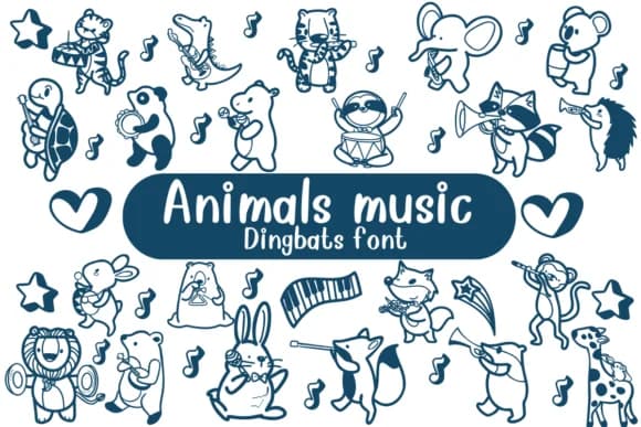 Animals Music by Nongyao — Dingbats Font
