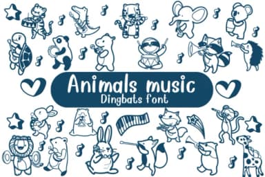 Animals Music by Nongyao — Dingbats Font — thumbnail 1