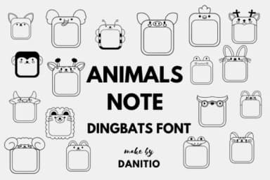 Animals Note by danita.kukkai — Dingbats Font — thumbnail 1