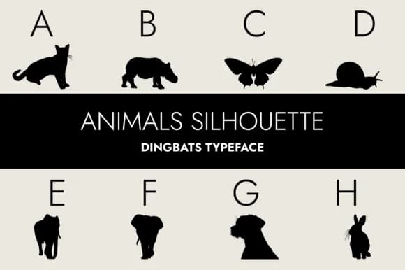 Animals Silhouette by Minimalistartstudio — Dingbats Font