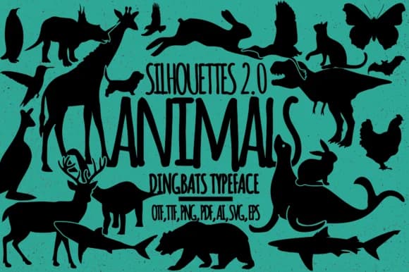 Animals Silhouettes by Minimalistartstudio — Dingbats Font
