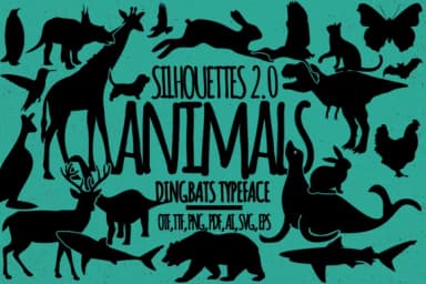 Animals Silhouettes by Minimalistartstudio — Dingbats Font — thumbnail 1