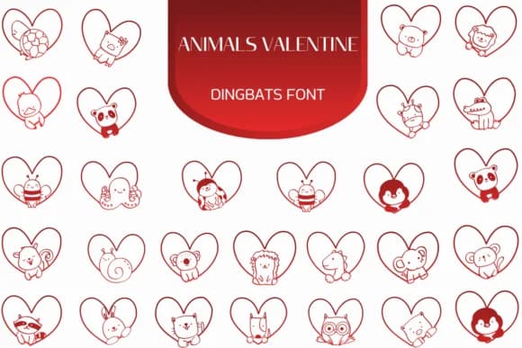 Animals Valentine by Heartcraft Atelier — Dingbats Font