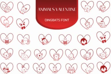 Animals Valentine by Heartcraft Atelier — Dingbats Font — thumbnail 1