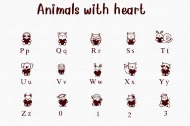 Animals with Heart by Nongyao — Dingbats Font — thumbnail 3
