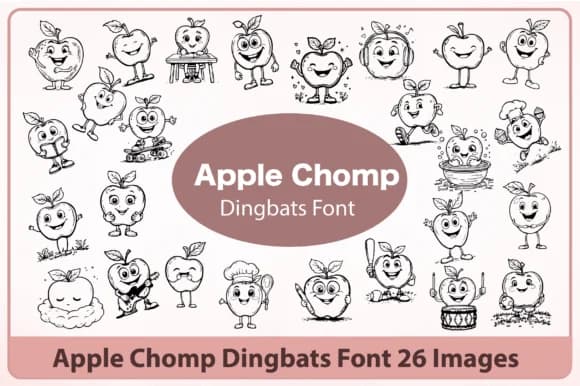 Apple Chomp by Happy Bamboo — Dingbats Font