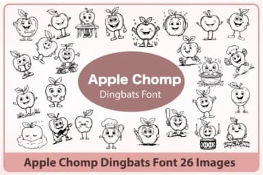 Apple Chomp by Happy Bamboo — Dingbats Font — thumbnail 1