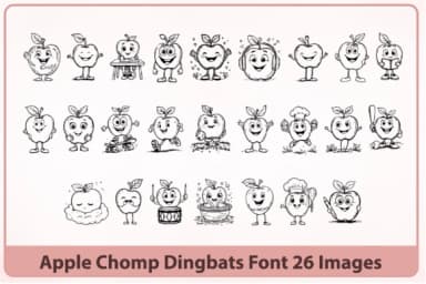 Apple Chomp by Happy Bamboo — Dingbats Font — thumbnail 2