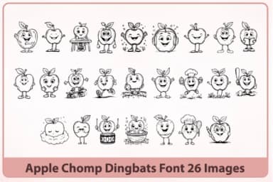 Apple Chomp by Happy Bamboo — Dingbats Font — thumbnail 3