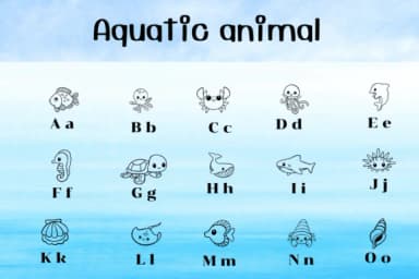 Aquatic Animal by Ketsarin — Dingbats Font — thumbnail 2