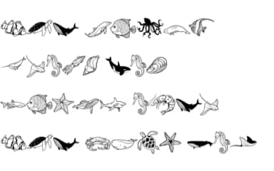 Aquatic Animals by Nun Sukhwan — Dingbats Font — thumbnail 8