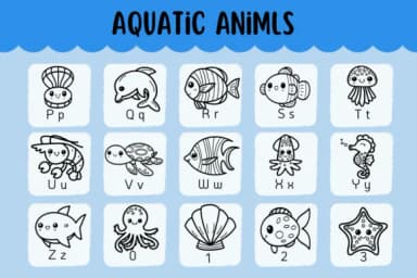 Aquatic Animls by Natchuta — Dingbats Font — thumbnail 3