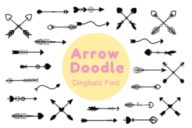 Arrow Doodle by Nun Sukhwan — Dingbats Font — thumbnail 1