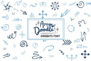 Arrow Doodle by PraewDesigns — Dingbats Font — thumbnail 1