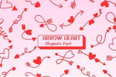Arrow Heart by Ketsarin — Dingbats Font — thumbnail 1