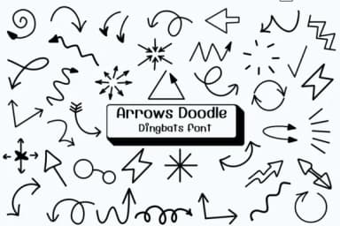 Arrows Doodle by Ketsarin — Dingbats Font — thumbnail 1