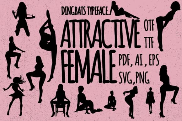 Attractive Female Poses by Minimalistartstudio — Dingbats Font