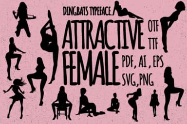 Attractive Female Poses by Minimalistartstudio — Dingbats Font — thumbnail 1