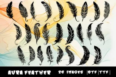 Aura Feather by MOMAT THIRTYONE — Dingbats Font — thumbnail 1