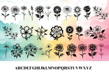 Aura Flowers by MOMAT THIRTYONE — Dingbats Font — thumbnail 2