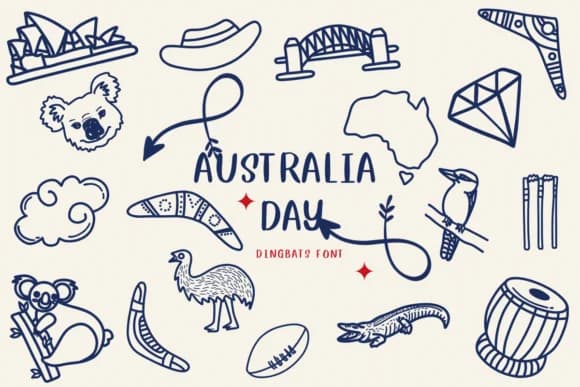 Australia Day by CHANOK — Dingbats Font