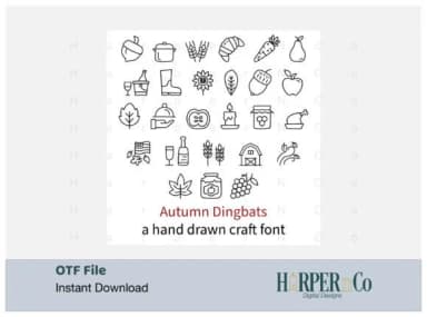 Autumn Dingbats by HarperNCo — Dingbats Font — thumbnail 1