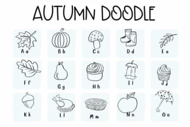 Autumn Doodle by Sirinart — Dingbats Font — thumbnail 2