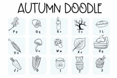 Autumn Doodle by Sirinart — Dingbats Font — thumbnail 3