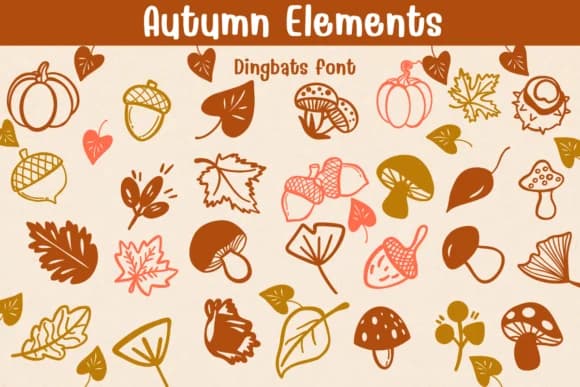 Autumn Elements by Sontaya — Dingbats Font