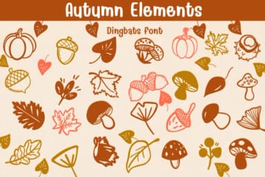 Autumn Elements by Sontaya — Dingbats Font — thumbnail 1
