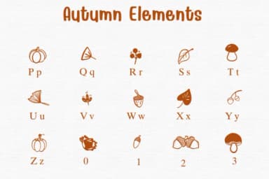Autumn Elements by Sontaya — Dingbats Font — thumbnail 3